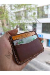Hakiki Deri El Yapımı 5 Bölmeli Gerçek Deri Kartlık